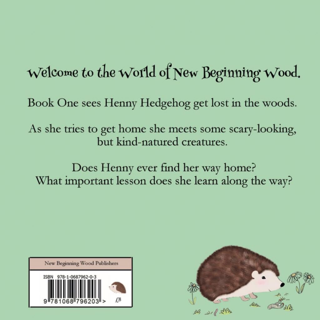 Henny the hedgehog book back cover